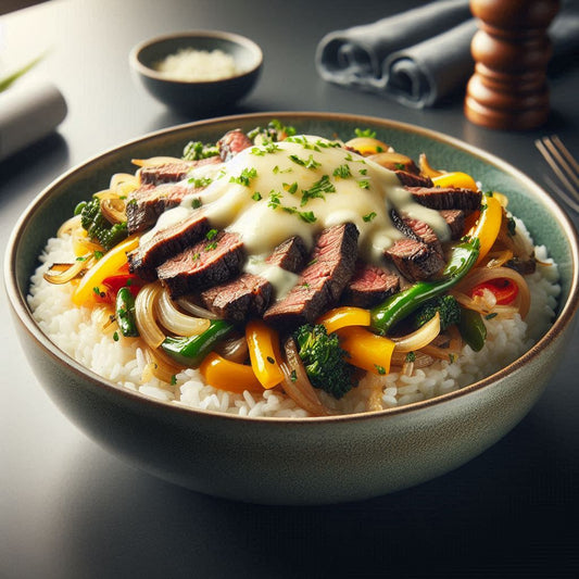 (BULK RANGE) Philly Cheese Steak Bowl With Rice 600g