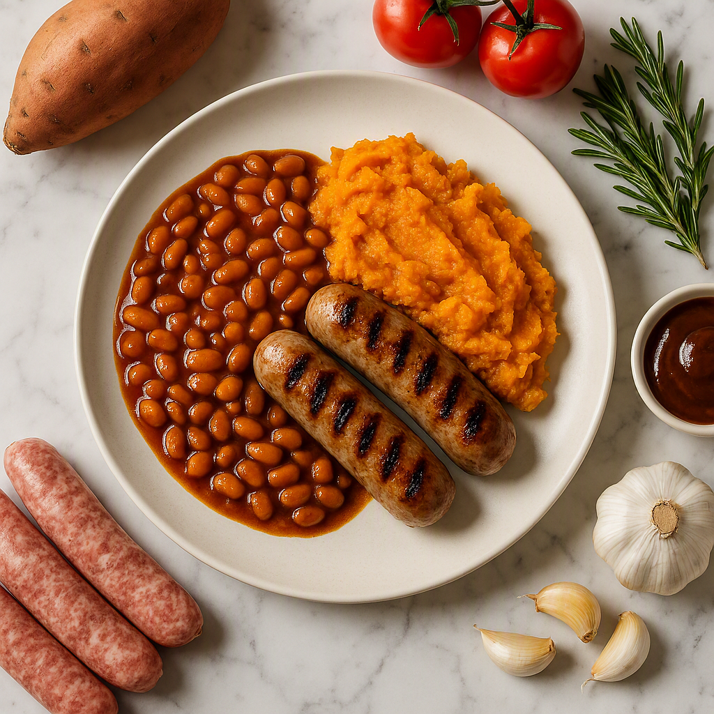 (BULK RANGE) Pork Sausages and BBQ Beans 600g
